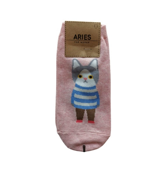 Cat Pink Socks 12326