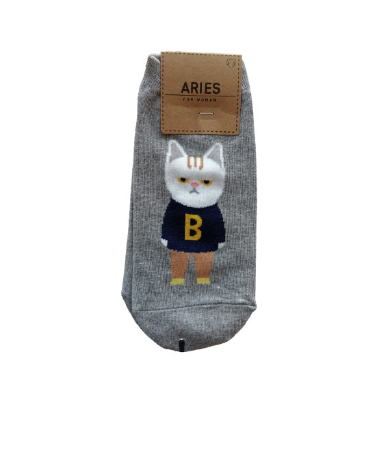 Cat Gray Socks 12326