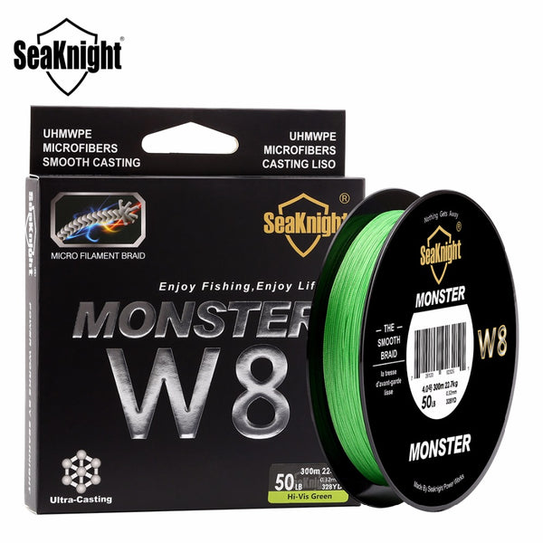SeaKnight W8 300M 8 Strand Weaves Fishing Lines PE Braided Multifilament Fishing Rope Wide Angle Braided Technology 20-100LB