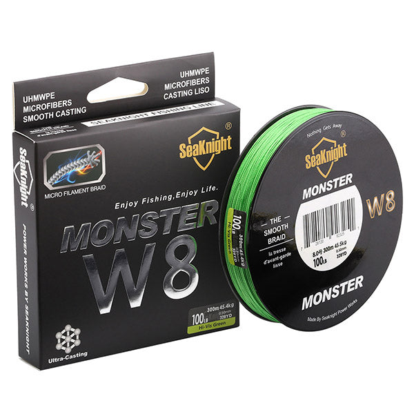 SeaKnight W8 300M 8 Strand Weaves Fishing Lines PE Braided Multifilament Fishing Rope Wide Angle Braided Technology 20-100LB
