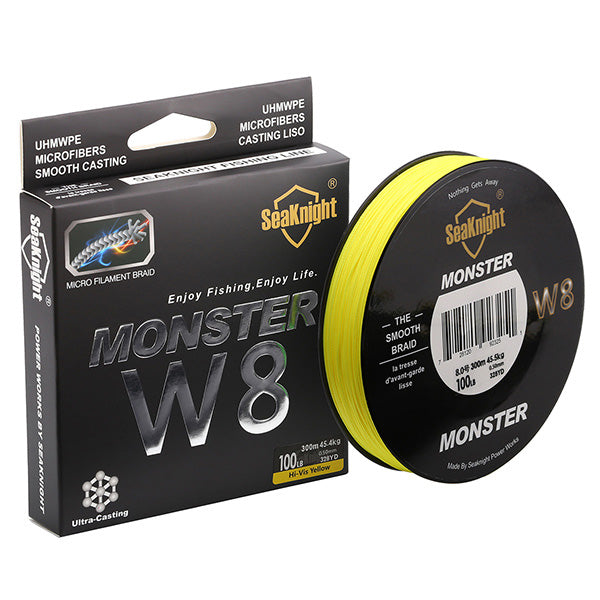 SeaKnight W8 300M 8 Strand Weaves Fishing Lines PE Braided Multifilament Fishing Rope Wide Angle Braided Technology 20-100LB