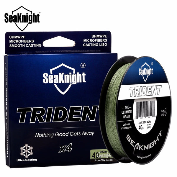 SeaKnigt TRIDENT 300M Braided Line 4 Strands Weaves Multifilament Sea Carp Fishing Rope Wire 8LB 20LB 30LB 50LB 80LB