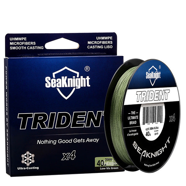 SeaKnigt TRIDENT 300M Braided Line 4 Strands Weaves Multifilament Sea Carp Fishing Rope Wire 8LB 20LB 30LB 50LB 80LB