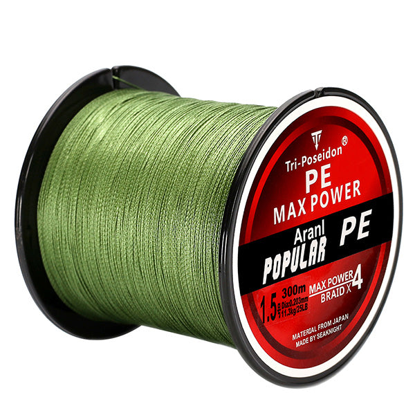 SeaKnight Tri-Poseidon Series 300M 8-60LB PE Braided Fishing Line Multifilament 4 Strands Braid for Sea Carp Fishing Saltwater